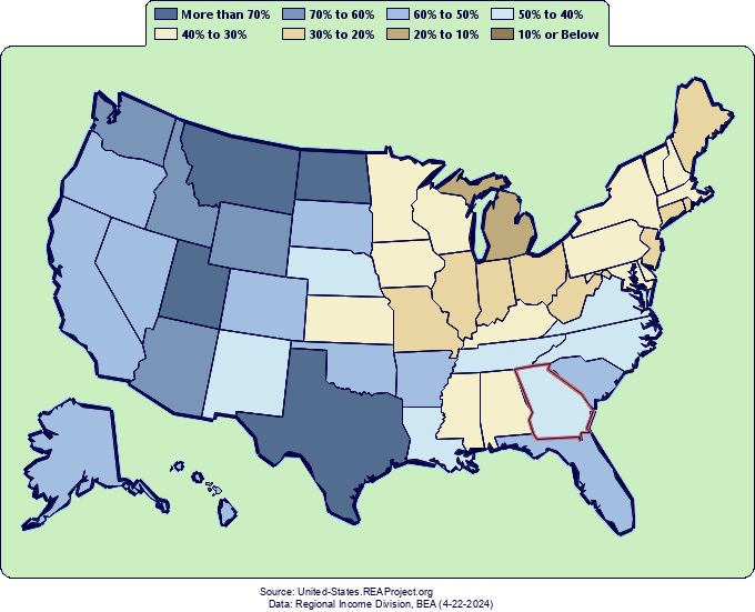 Real Personal Income Growth by State